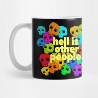 Jean Paul Sartre 'Hell Is Other People/Skulls' Design Mug